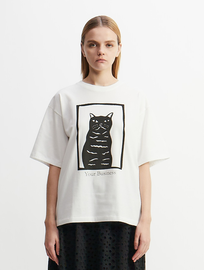 キャットプリントTシャツ 詳細画像 ホワイト 3