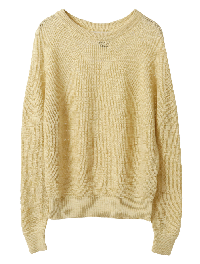 【BATONER/バトナー】セーター/SLUBY SIGNATURE CREW NECK 詳細画像 イエロー 1