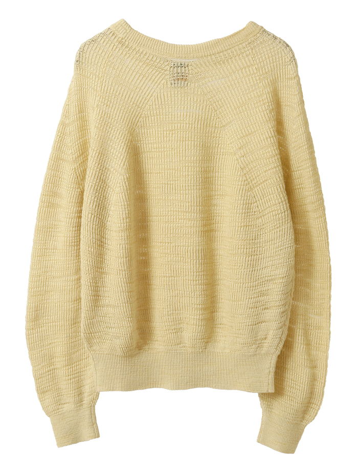 【BATONER/バトナー】セーター/SLUBY SIGNATURE CREW NECK 詳細画像 イエロー 3