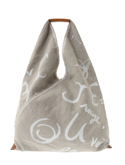 【breezy blue/ブリージーブルー】BB-182 Washed Linen shoulder / letter