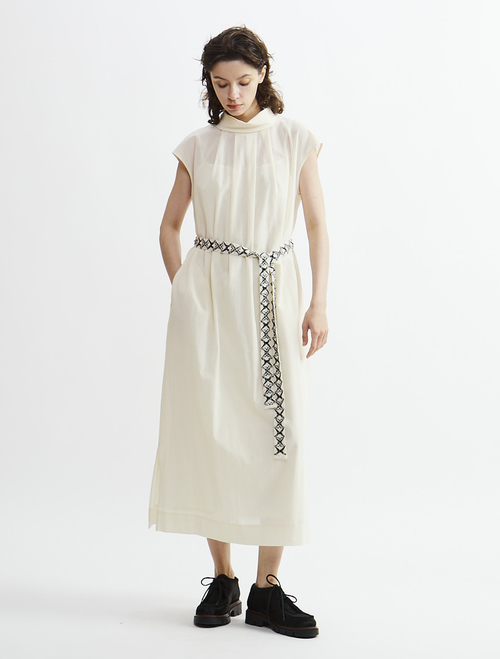 【Archive Dress Collection】コットンボイルガーゼタンブラーノースリーブワンピース