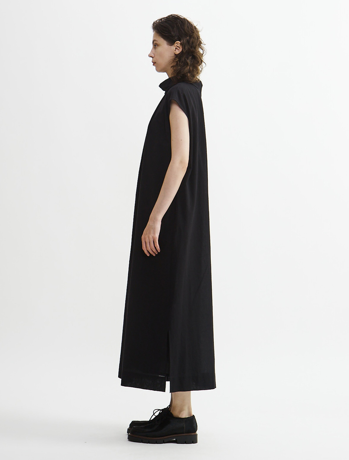 【Archive Dress Collection】コットンボイルガーゼタンブラーノースリーブワンピース 詳細画像 ブラック 3
