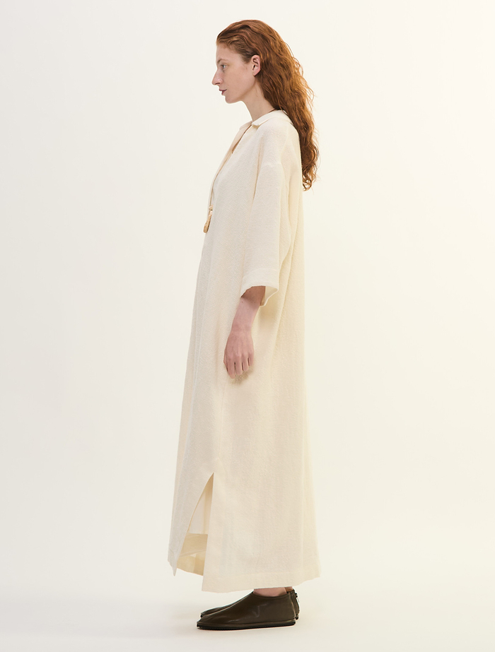 ウールリネンコットンワッシャーカフタンドレス 詳細画像 オフホワイト 3