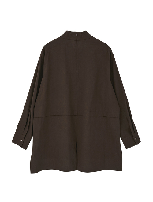 COTTON SABREタック＆スリットハイネックブラウス