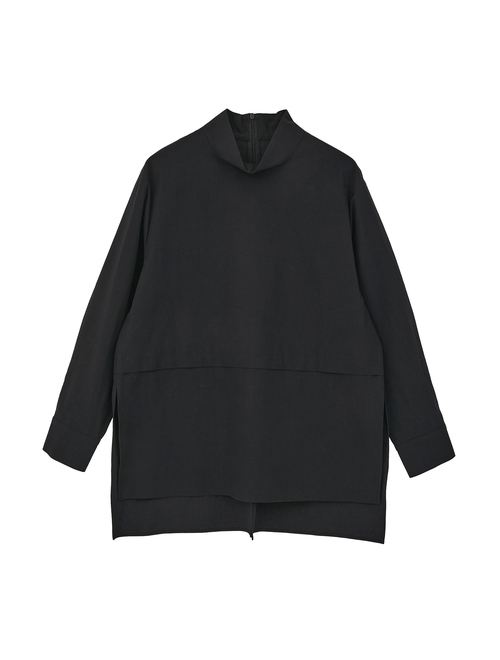 COTTON SABREタック＆スリットハイネックブラウス