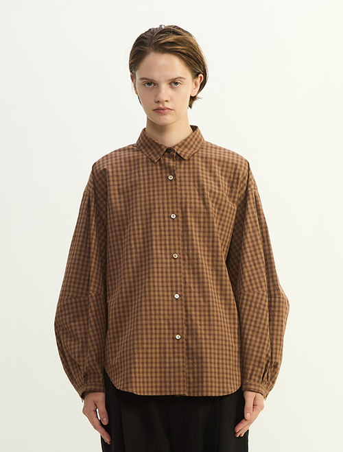 オーガニックチェック/綿ウールビエラシャツ