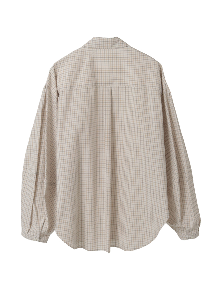 オーガニックチェック/綿ウールビエラシャツ 詳細画像 ベージュ×ブラック 2