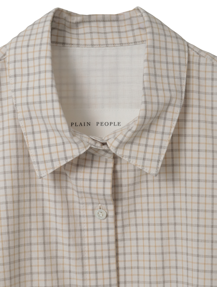 オーガニックチェック/綿ウールビエラシャツ 詳細画像 ベージュ×ブラック 3