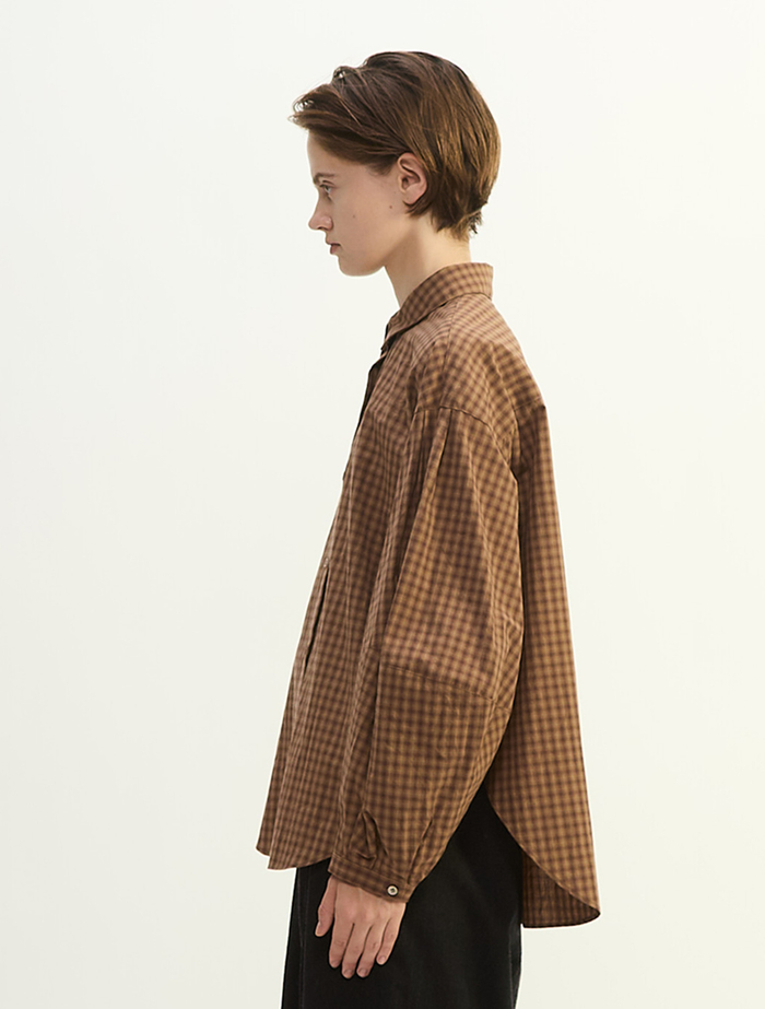 オーガニックチェック/綿ウールビエラシャツ 詳細画像 ブラウン 3