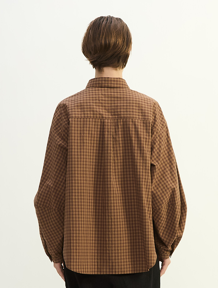 オーガニックチェック/綿ウールビエラシャツ 詳細画像 ブラウン 4