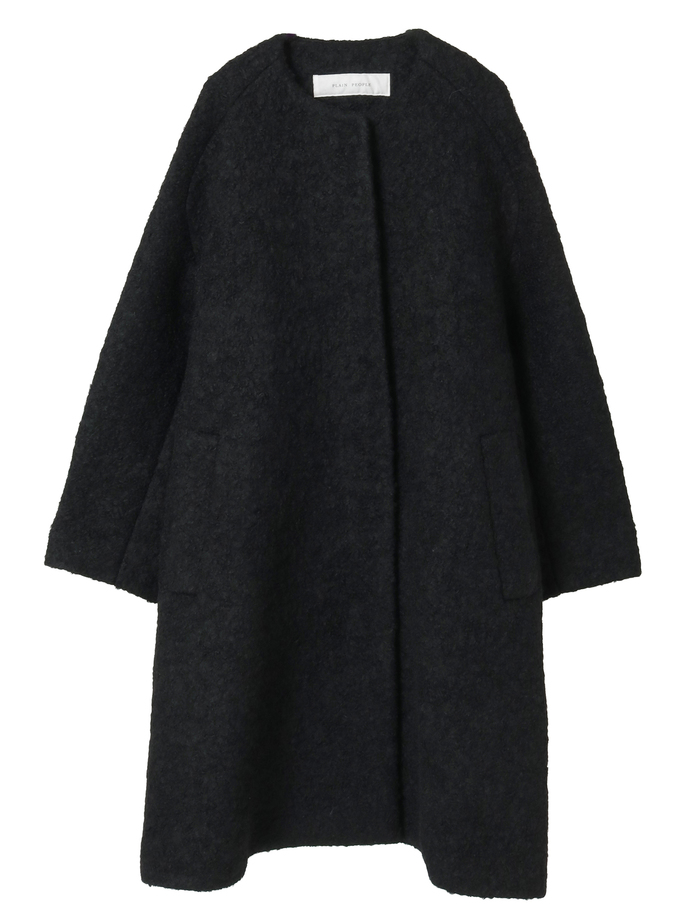 ループインレイノーカラーコート 詳細画像 ブラック 1