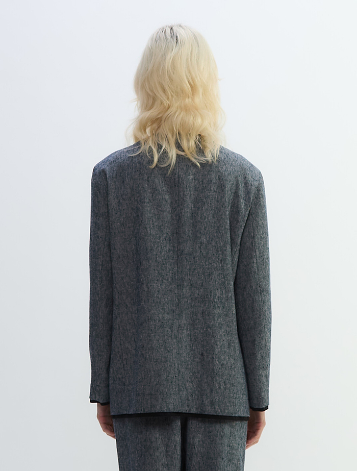 ヘビーコットンリネントリミングジャケット 詳細画像 ネイビー 4