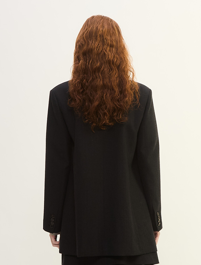 ウールリネンヘリンボンテーラードジャケット 詳細画像 チャコールグレー 4