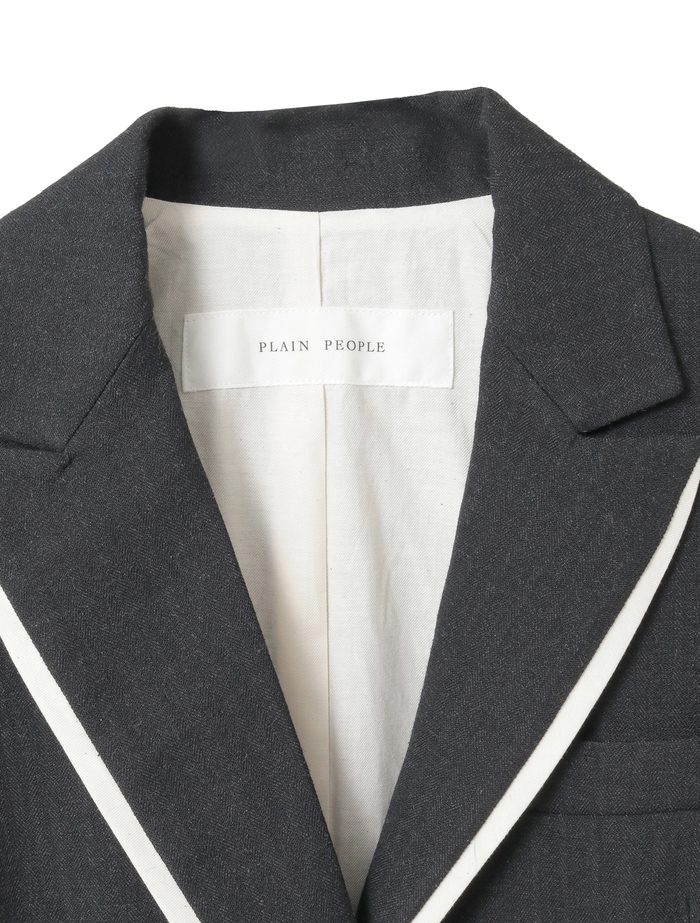 ウールリネンヘリンボンテーラードジャケット 詳細画像 チャコールグレー 6