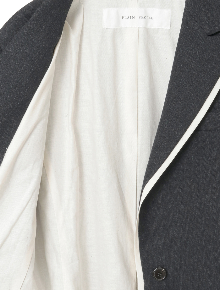 ウールリネンヘリンボンテーラードジャケット 詳細画像 チャコールグレー 7