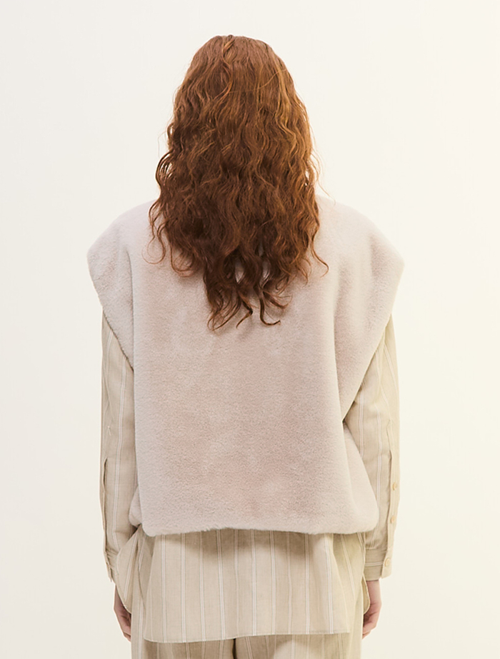 リバーシブルファーベスト 詳細画像 ライトグレー 4