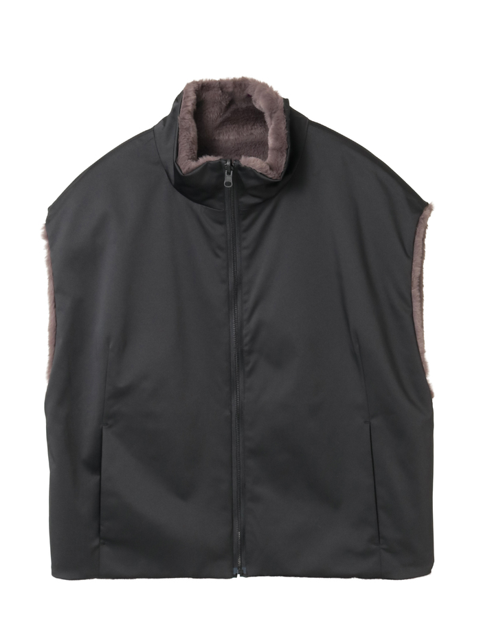 リバーシブルファーベスト 詳細画像 グレー 2