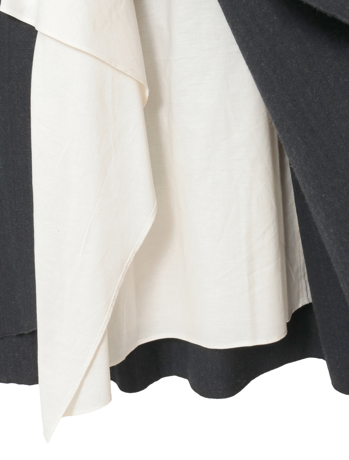 ウールリネンヘリンボンレイヤードスカート 詳細画像 チャコールグレー 10