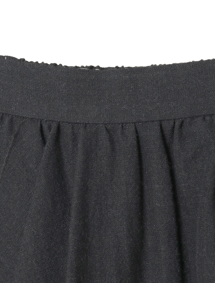 ウールリネンヘリンボンレイヤードスカート 詳細画像 チャコールグレー 8