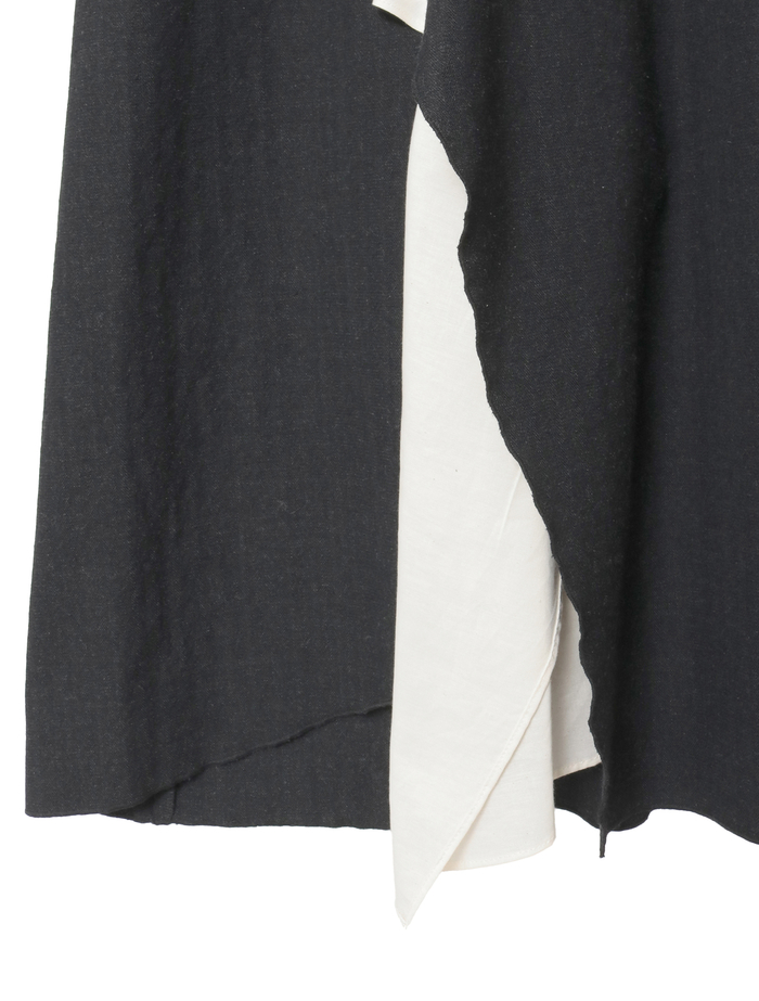 ウールリネンヘリンボンレイヤードスカート 詳細画像 チャコールグレー 9