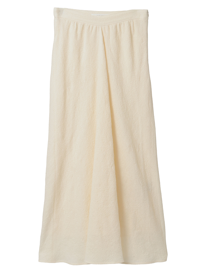 ウールリネンコットンワッシャーバイヤスストレートスカート 詳細画像 オフホワイト 1