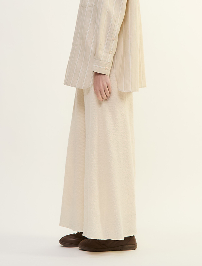 ウールリネンコットンワッシャーバイヤスストレートスカート 詳細画像 オフホワイト 3