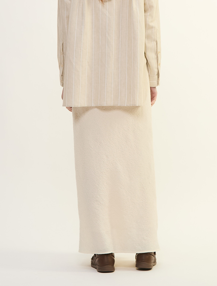 ウールリネンコットンワッシャーバイヤスストレートスカート 詳細画像 オフホワイト 4