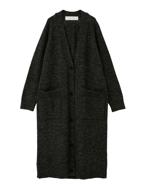 シェットランドウールリネンロングカーディガン