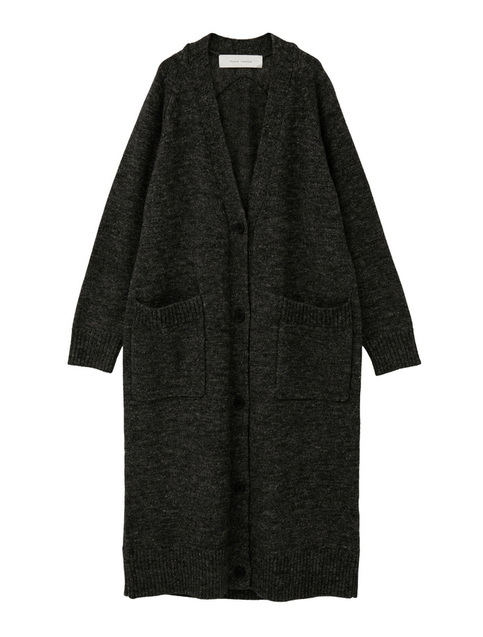 シェットランドウールリネンロングカーディガン 詳細画像 グレー 1