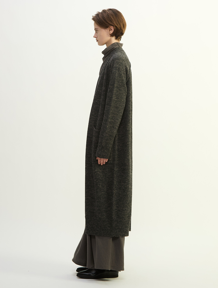 シェットランドウールリネンロングカーディガン 詳細画像 グレー 3