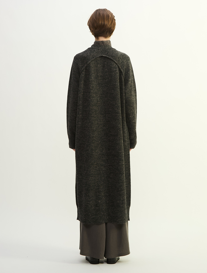 シェットランドウールリネンロングカーディガン 詳細画像 グレー 4