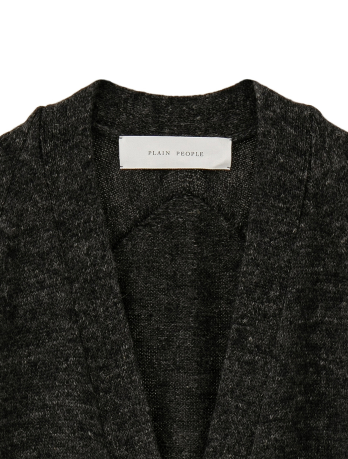 シェットランドウールリネンロングカーディガン 詳細画像 グレー 6