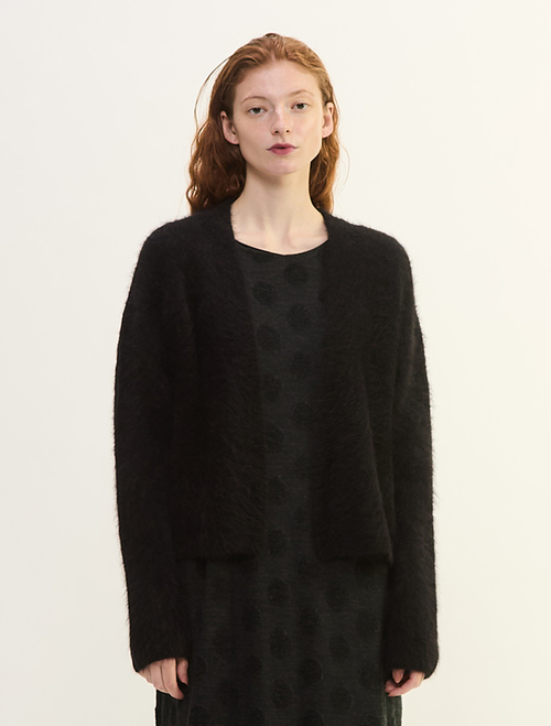 MONAアルパカミドル丈ニットカーディガン