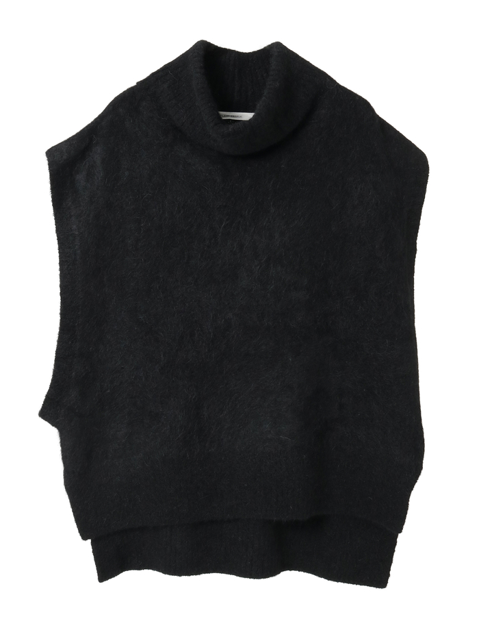 MONAアルパカニュアンスネックニットベスト 詳細画像 ブラック 1