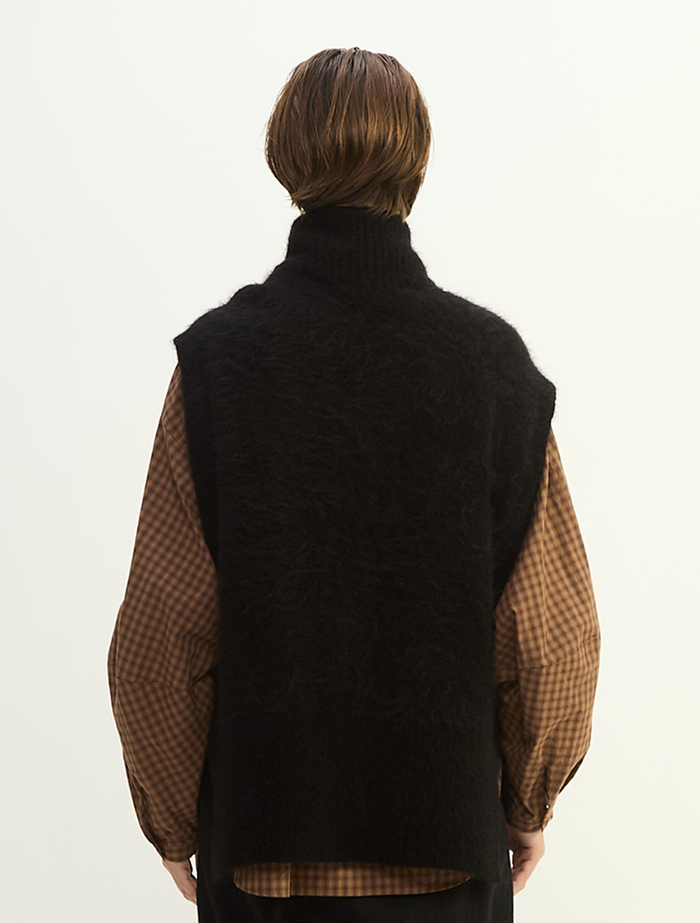 MONAアルパカニュアンスネックニットベスト 詳細画像 ブラック 4