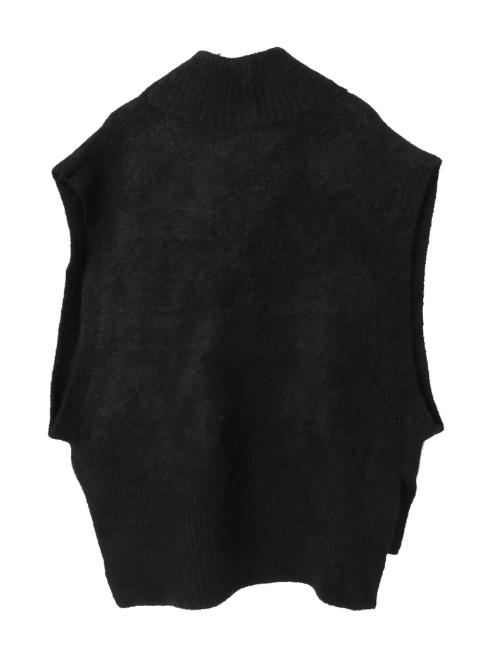 MONAアルパカニュアンスネックニットベスト 詳細画像 ブラック 5