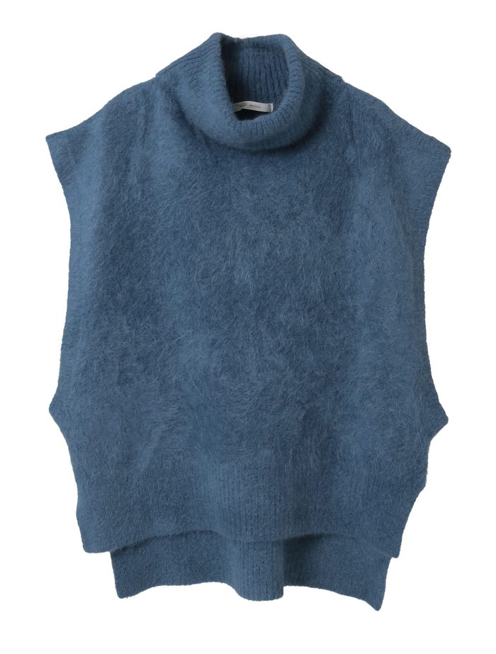 MONAアルパカニュアンスネックニットベスト 詳細画像 ブルー 1