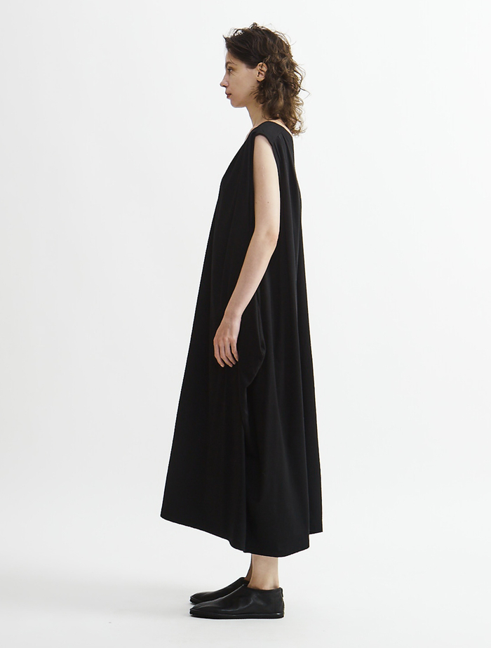 【Archive Dress Collection】アルビニオーガニックスムースドレープデザインワンピース 詳細画像 ブラック 3