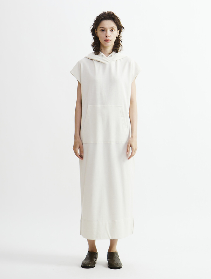 【Archive Dress Collection】ラミーコットン裏毛パーカーワンピース 詳細画像 アイボリー 2