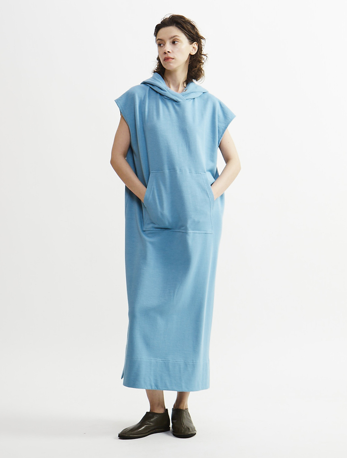 【Archive Dress Collection】ラミーコットン裏毛パーカーワンピース 詳細画像 ブルー 1