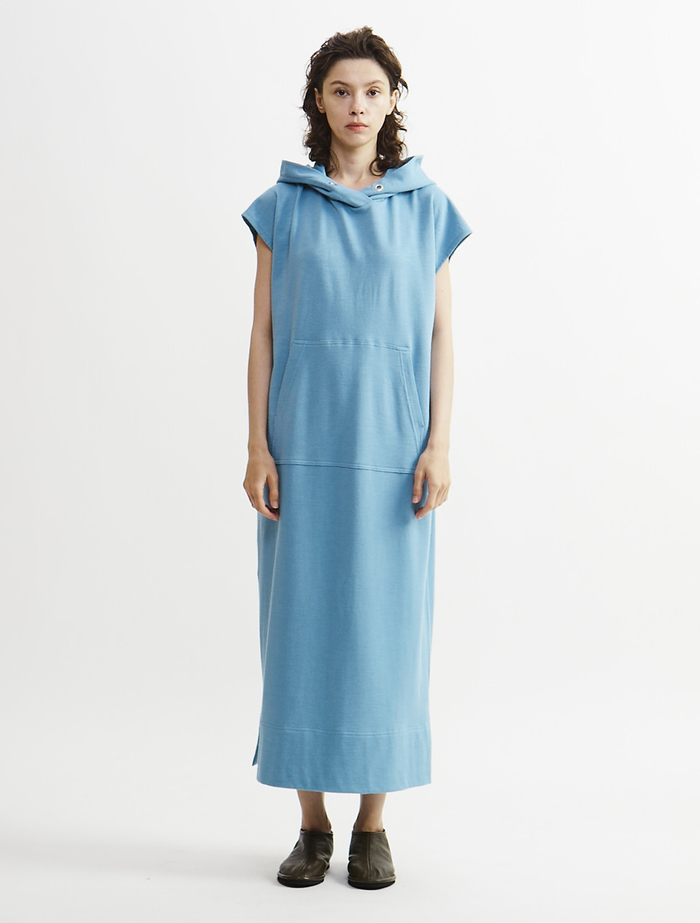 【Archive Dress Collection】ラミーコットン裏毛パーカーワンピース 詳細画像 ブルー 2