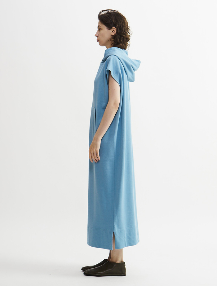 【Archive Dress Collection】ラミーコットン裏毛パーカーワンピース 詳細画像 ブルー 3