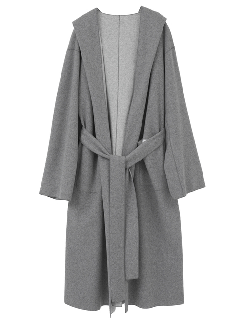 ウールカシミヤダブルクロスジャージインコードロックロングコート