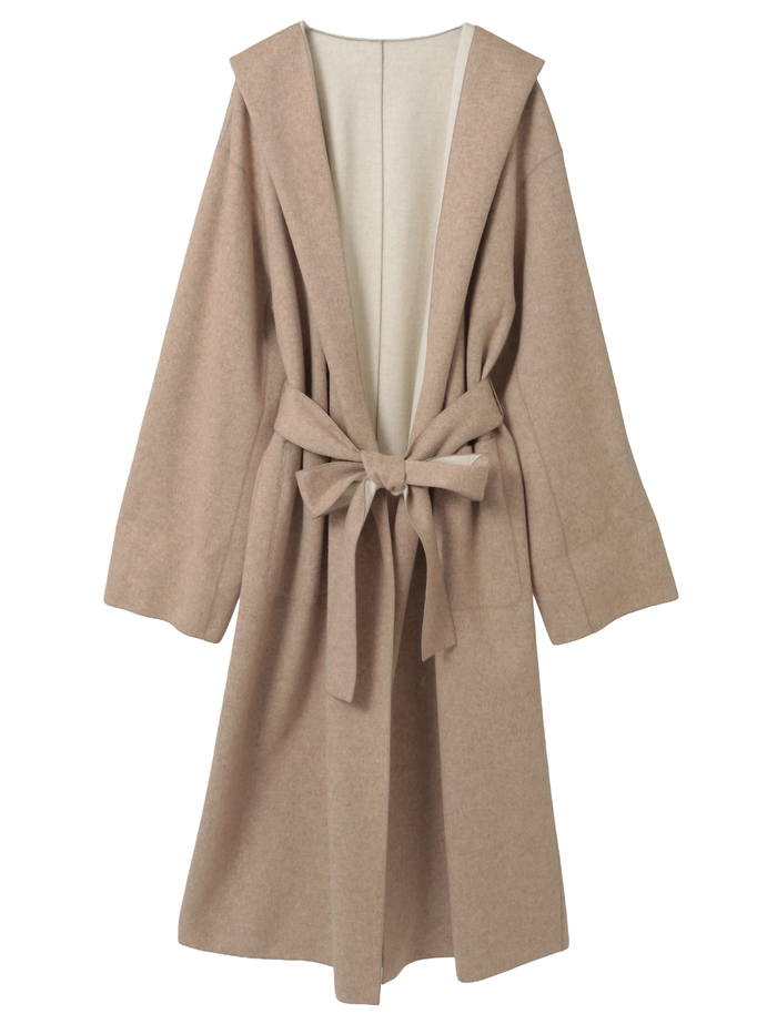 ウールカシミヤダブルクロスジャージインコードロックロングコート 詳細画像 ベージュ 1