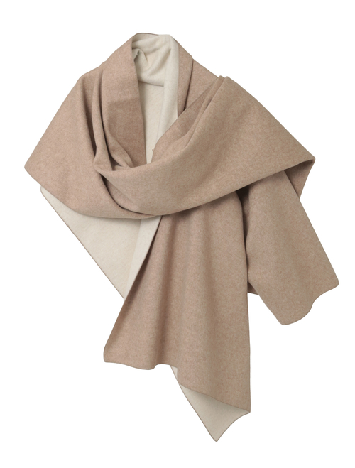 ウールカシミヤダブルクロスジャージ片袖ストール