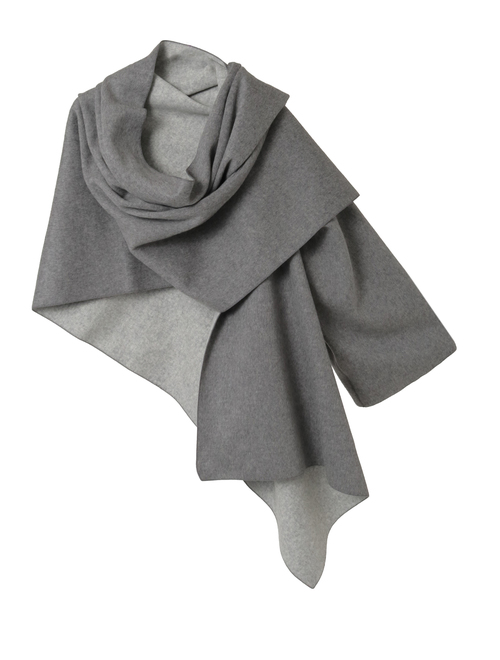 ウールカシミヤダブルクロスジャージ片袖ストール