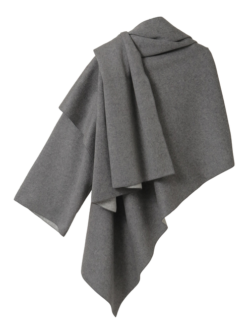 ウールカシミヤダブルクロスジャージ片袖ストール
