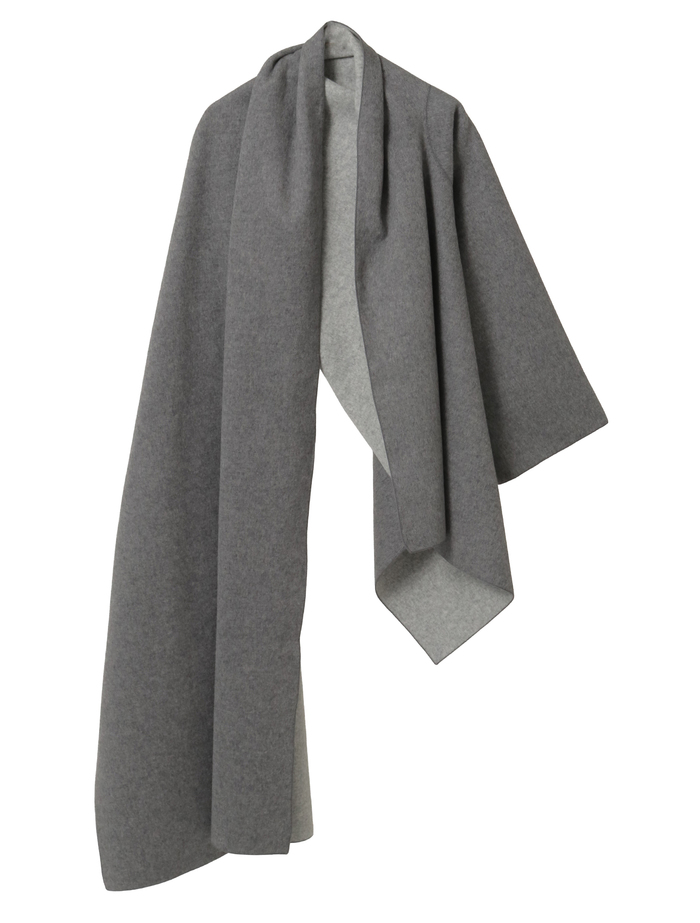 ウールカシミヤダブルクロスジャージ片袖ストール 詳細画像 グレー 6