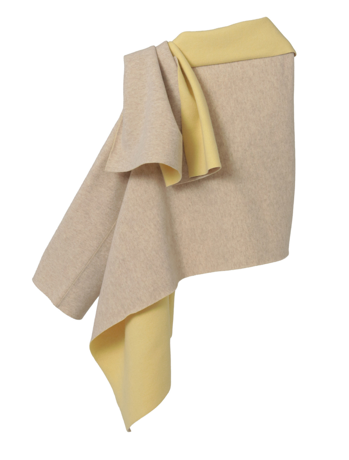 カシミヤフリース片袖ストール 詳細画像 ライトベージュ 6