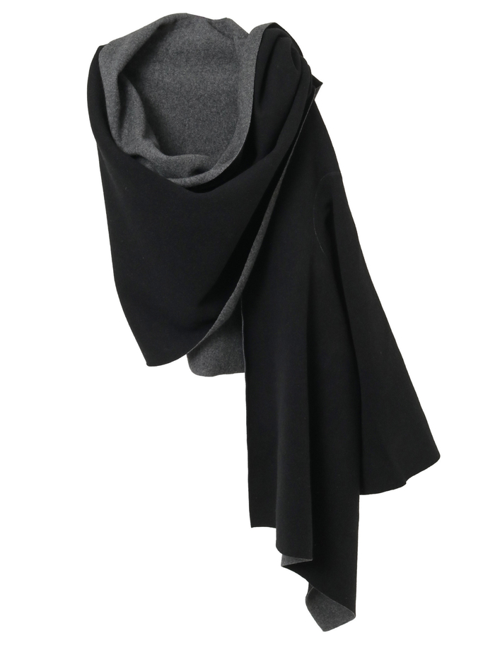 カシミヤフリース片袖ストール 詳細画像 ブラック 4